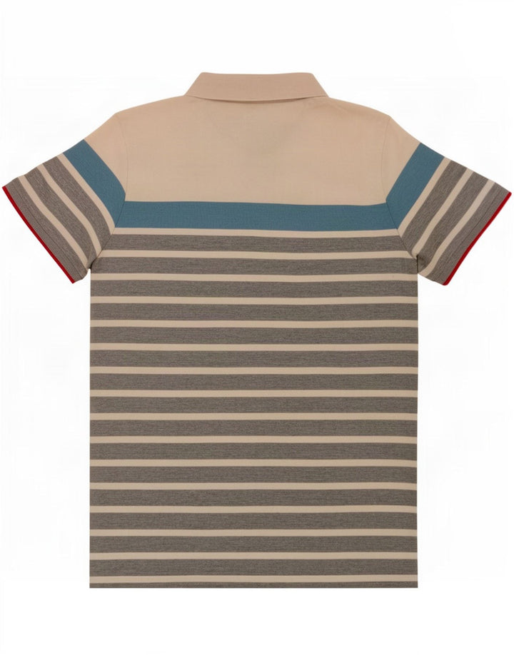 Camisa polo masculina Ellesse Heritage média de algodão listrado multicolorido