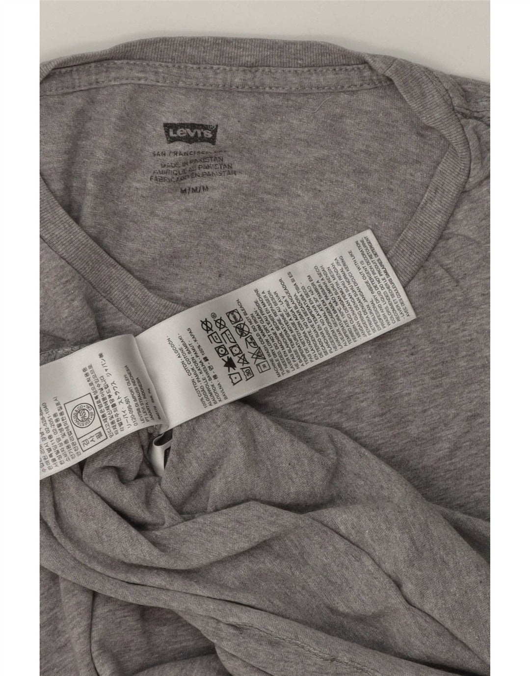 Camiseta masculina Levi's Top cinza médio algodão manchado