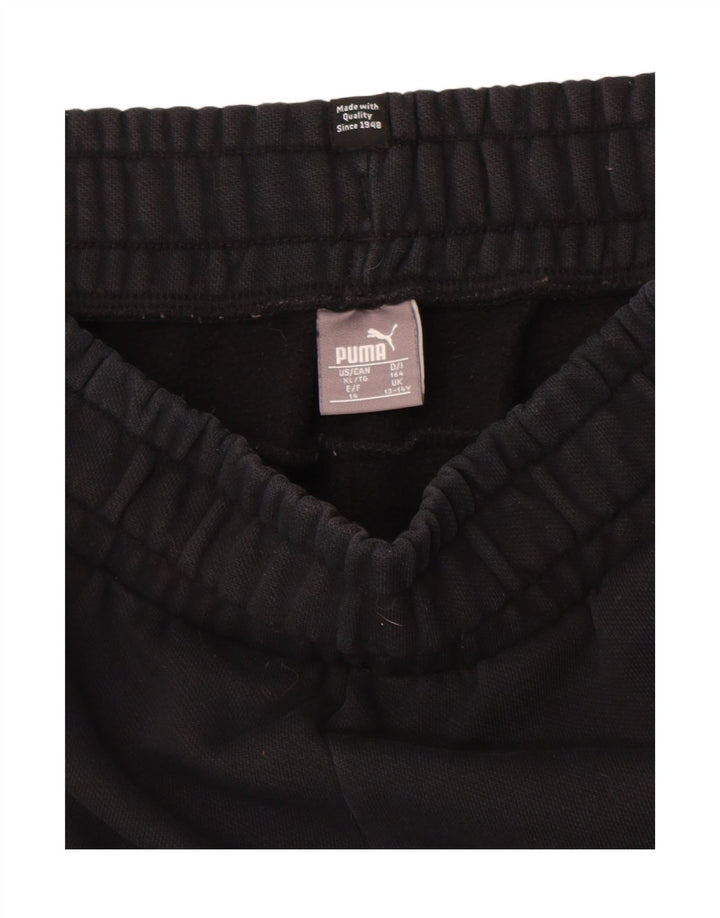 PUMA Meninos Calças de Treino Gráfico Joggers 13-14 Anos Algodão Preto