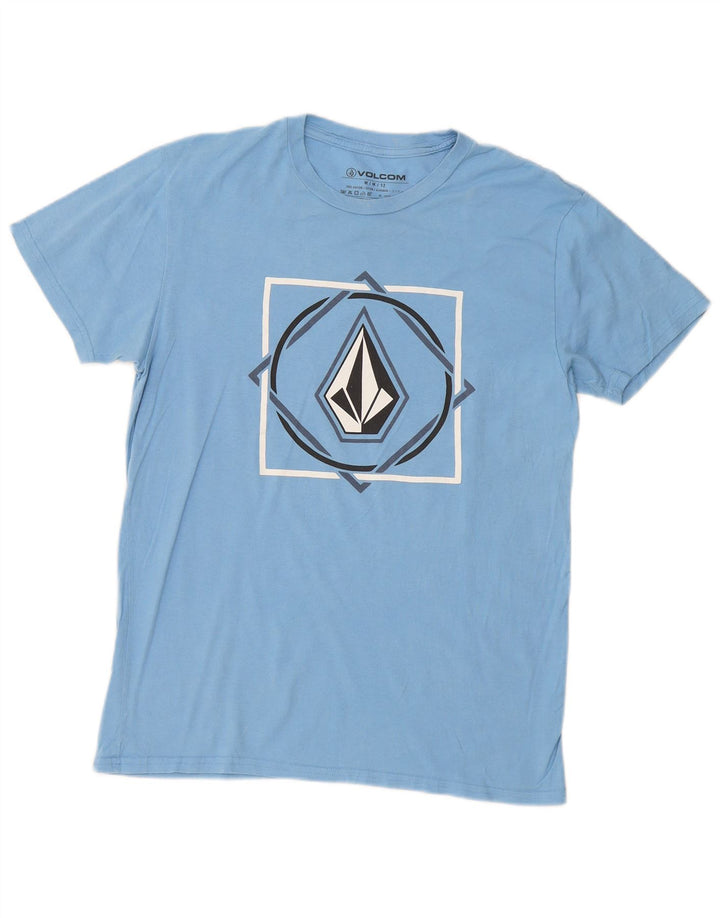 Camiseta gráfica masculina Volcom UK 14 algodão azul médio