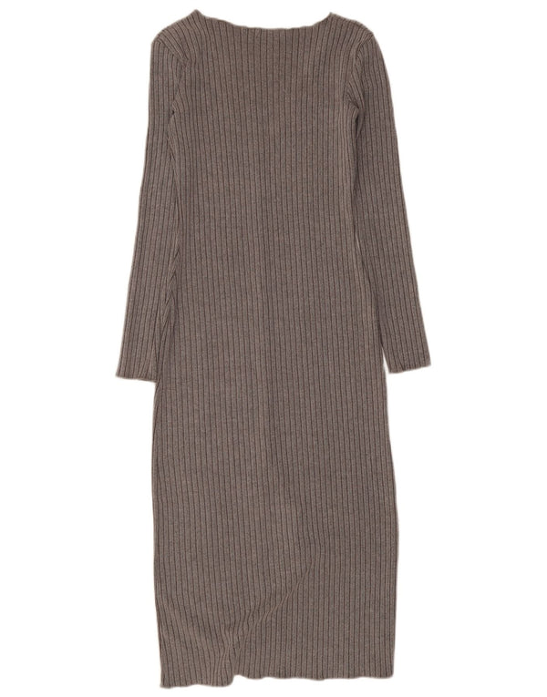 Vestido jumper feminino Zara de manga comprida Reino Unido 8 pequeno cinza