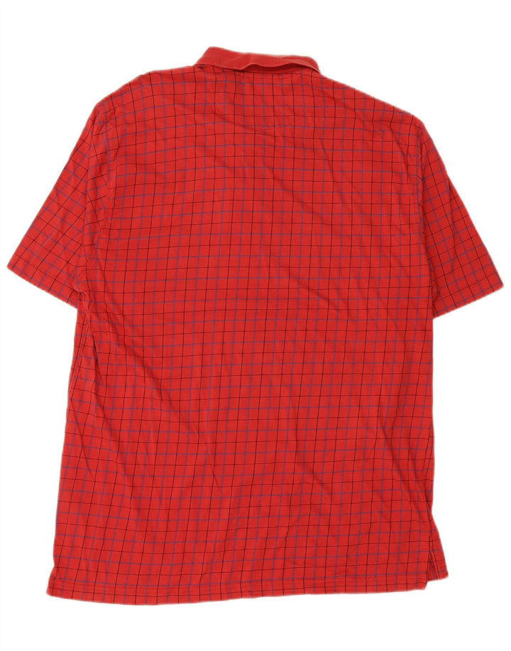 Camisa polo masculina LYLE & SCOTT de algodão xadrez vermelho médio