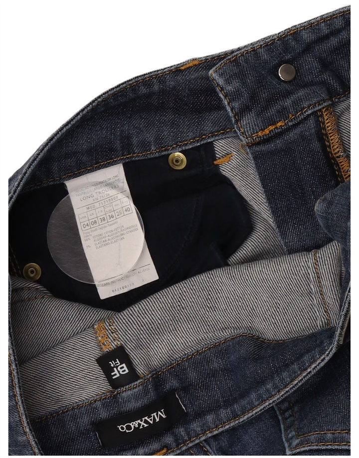 Jeans Bootcut feminino Max & Co. Reino Unido 8 pequeno W28 L29 algodão azul