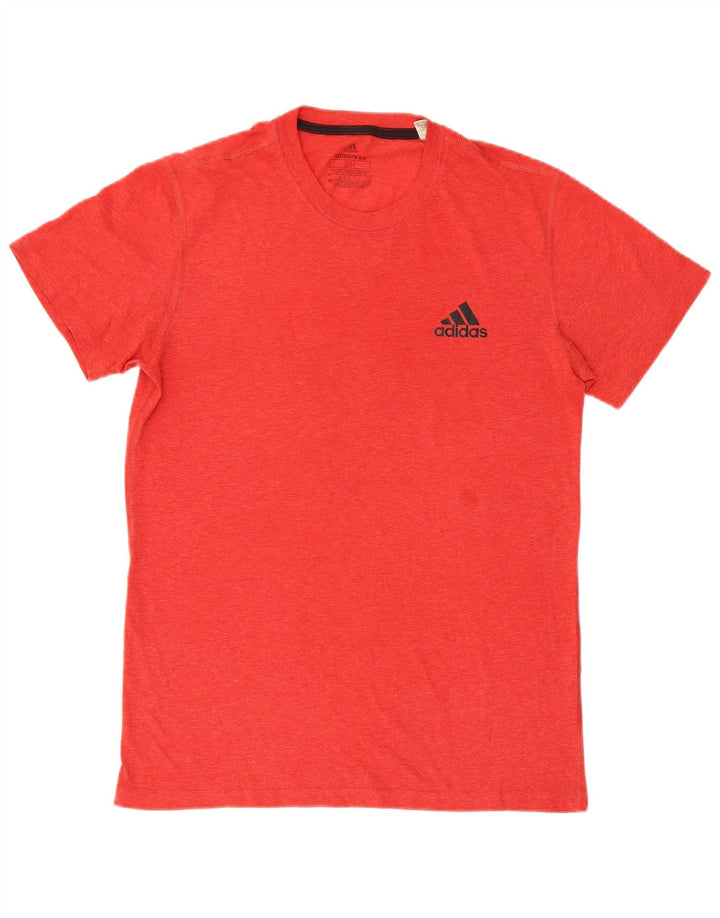 Camiseta masculina Adidas regular de manga curta top pequeno poliéster vermelho