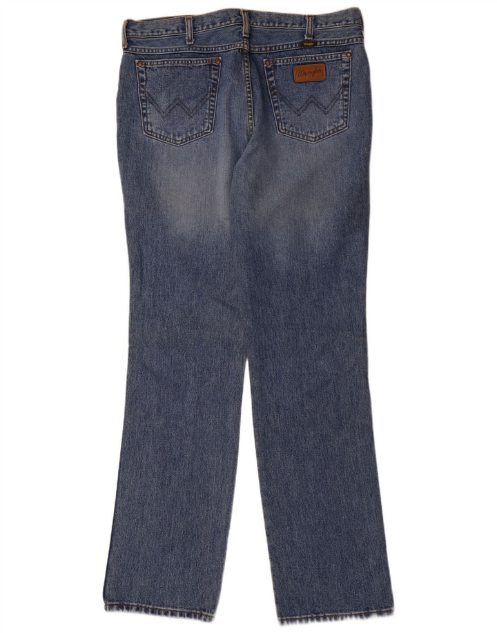Wrangler Mens Straight Jeans W38 L36 Azul Algodão