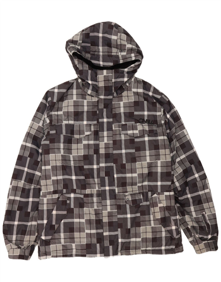 Jaqueta corta-vento masculina O'NEILL com capuz UK 40 grande cinza geométrico