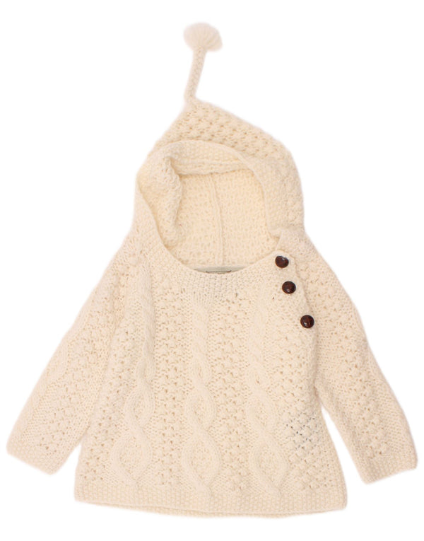 Suéter Aran Market para bebês meninos com gola canoa 18-24 meses grande off white