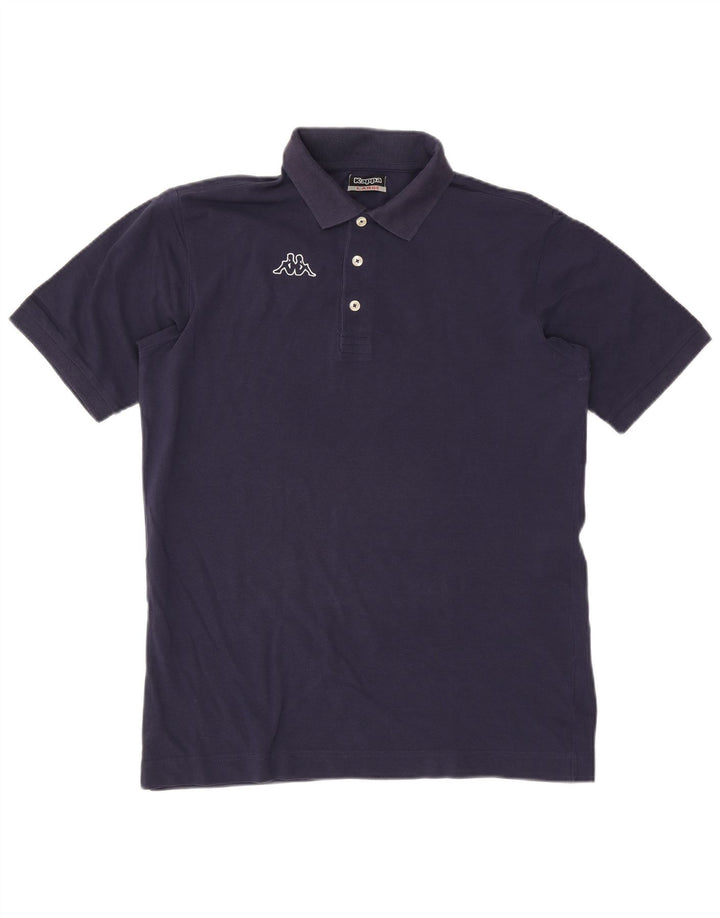 Camisa pólo gráfica masculina Kappa grande algodão azul marinho