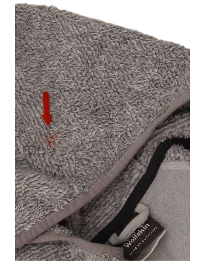 Jaqueta de lã com capuz feminina Jack Wolfskin Reino Unido 12 poliéster cinza médio