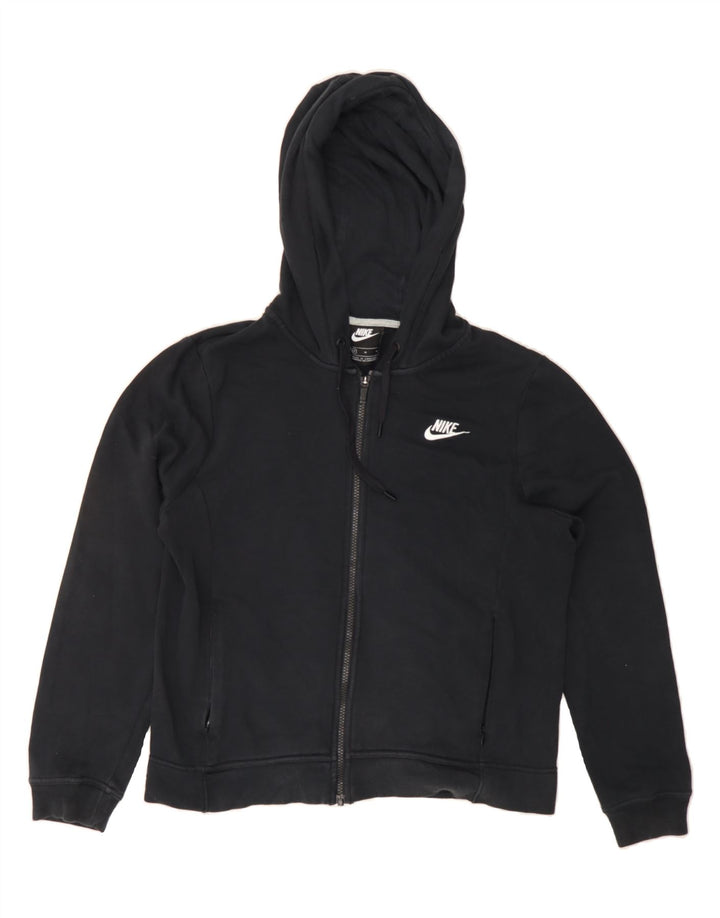 NIKE Womens Zip Hoodie Sweater UK 14 Medium Black Cotton Vintage Nike and Second-Hand Nike from Messina Hembry 