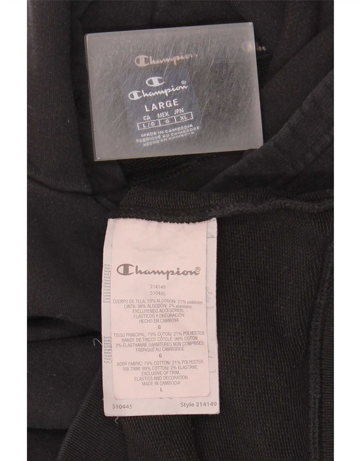 Jumper masculino com capuz Champion grande algodão preto