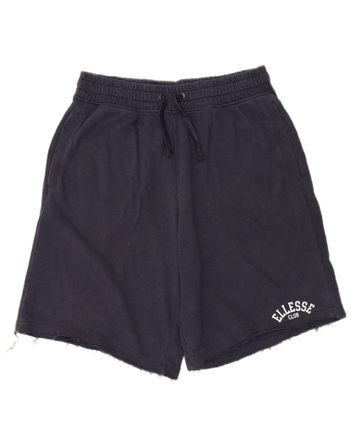 Ellesse Mens Graphic Sport Shorts Grande Algodão Azul Marinho