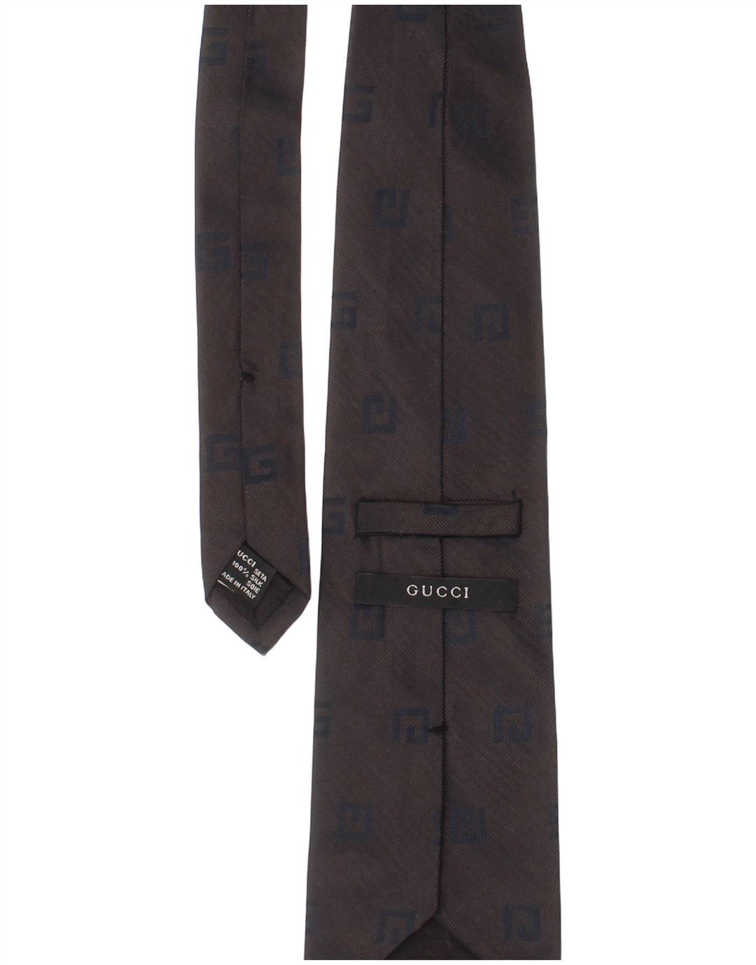 Gravata masculina Gucci tamanho único cinza seda clássico