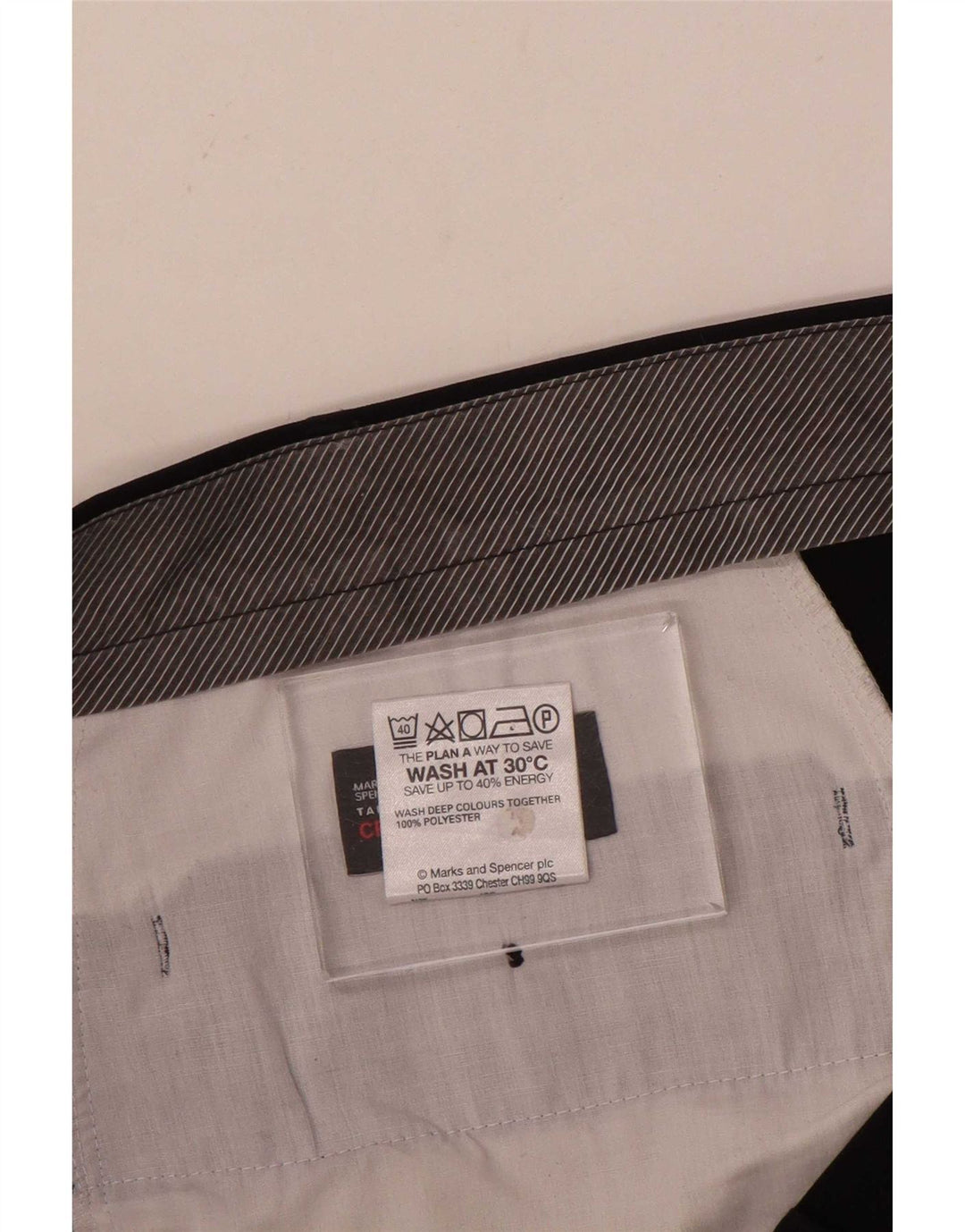 Calça masculina Marks & Spencer Pegged Suit W40 L33 Poliéster azul marinho