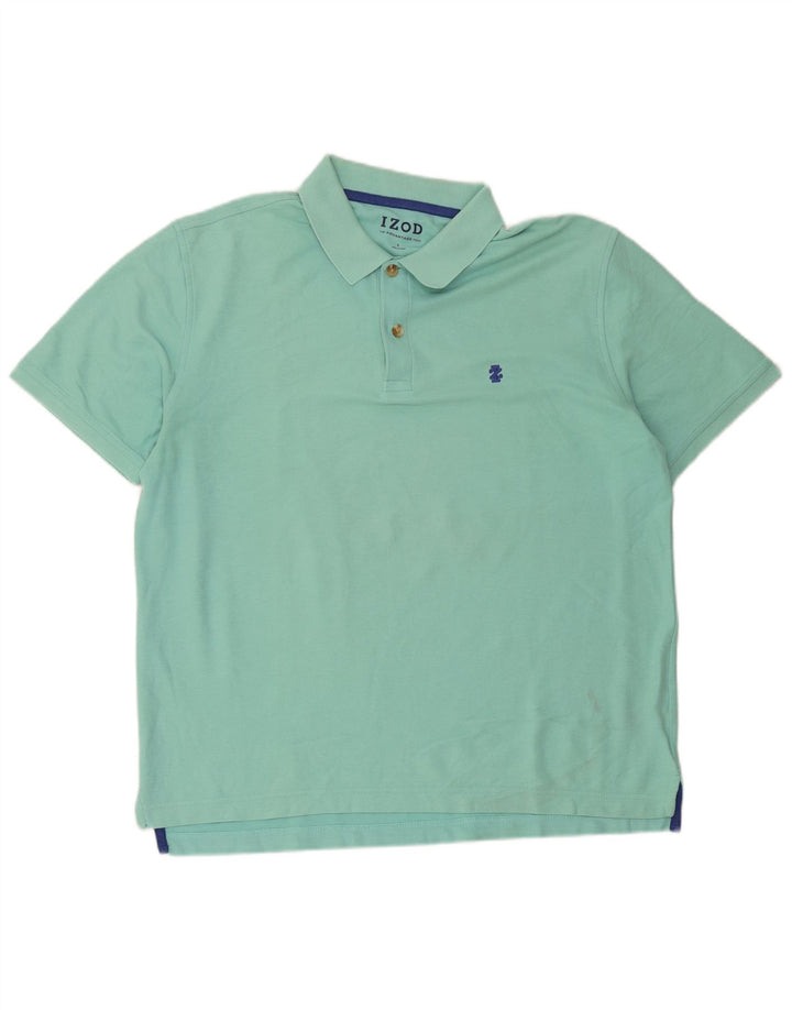 Camisa polo masculina Izod grande algodão turquesa