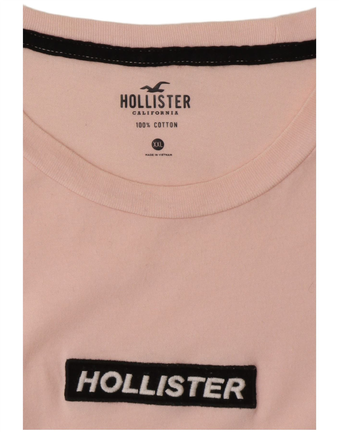 Camiseta masculina HOLLISTER Top 2XL algodão rosa