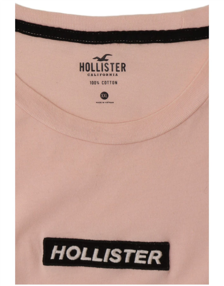 Camiseta masculina HOLLISTER Top 2XL algodão rosa