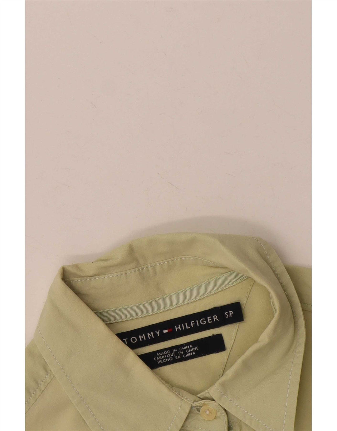 Camisa Tommy Hilfiger Mulher UK 10 Pequena Amarela