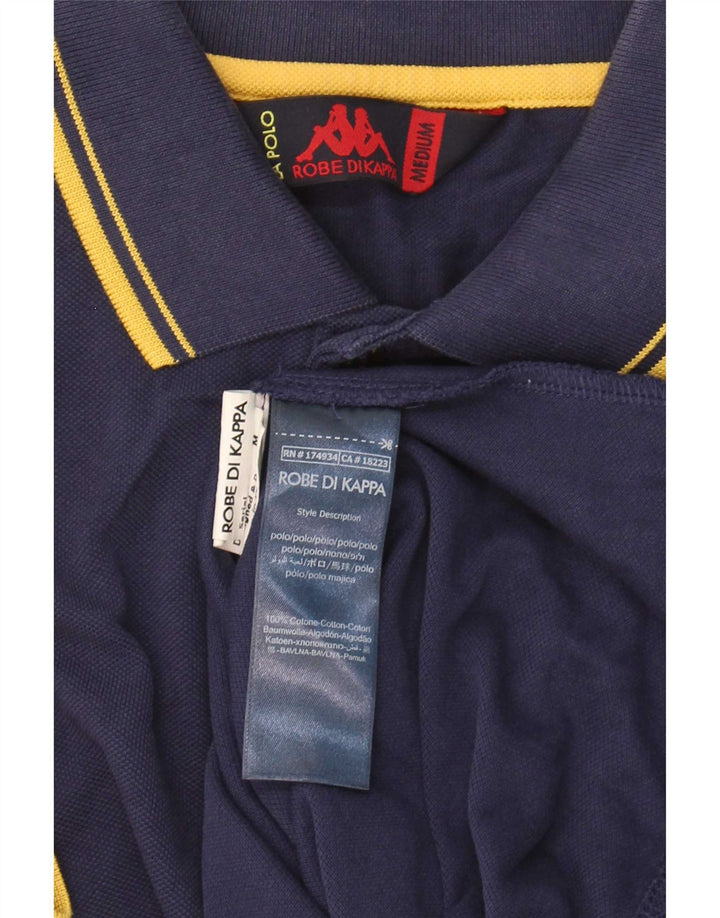 Camisa polo masculina Kappa médio algodão listrado azul marinho