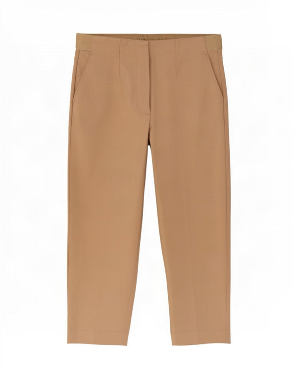 Calça capri feminina Marks & Spencer reta UK 10 pequena W28 L21 bege