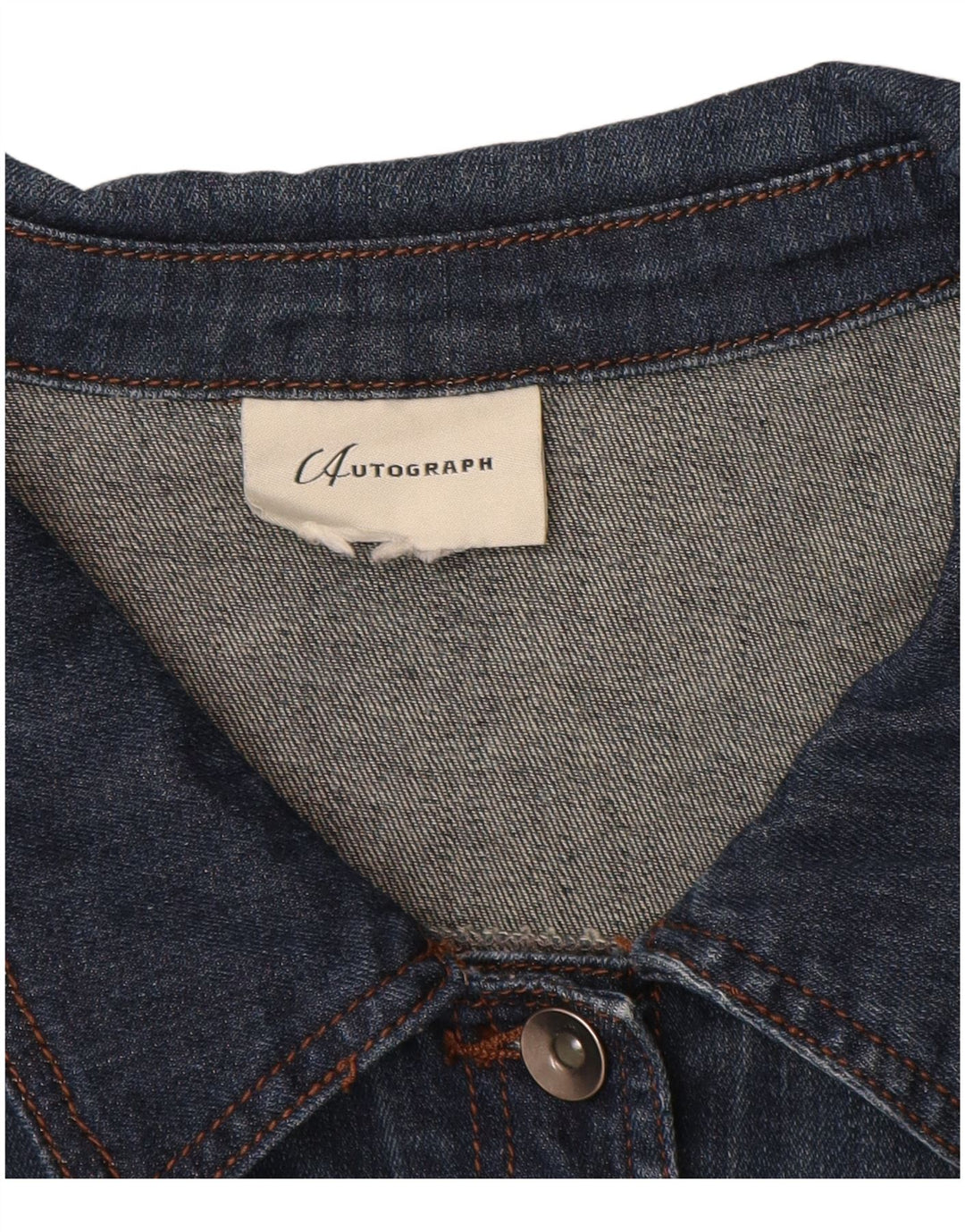 Jaqueta jeans feminina Autograph UK 18 XL azul marinho algodão