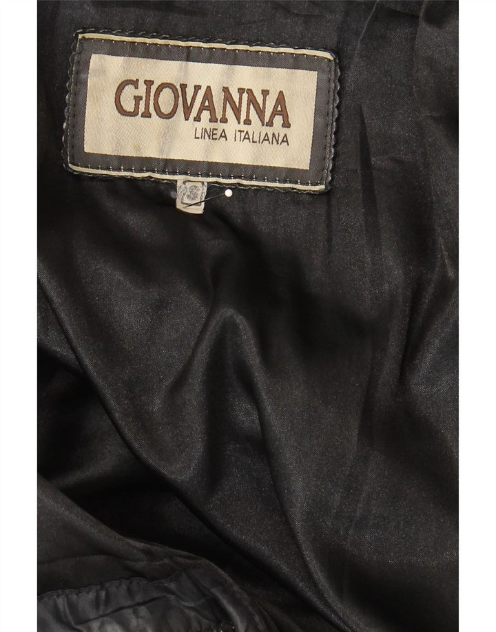 Jaqueta de couro masculina vintage UK 36 pequena preta