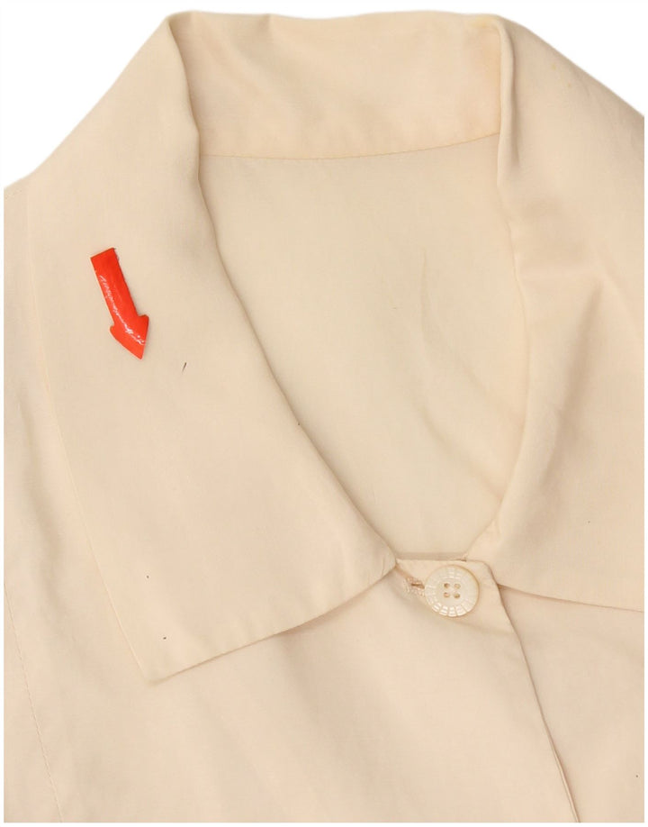 Blusa feminina vintage cropped UK 14 bege médio