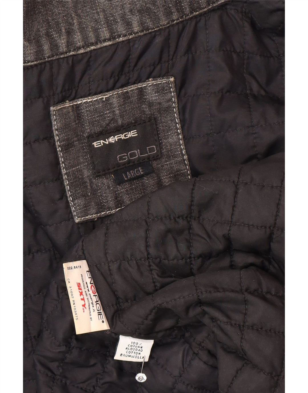 Jaqueta jeans masculina Energie UK 40 grande algodão colorblock cinza