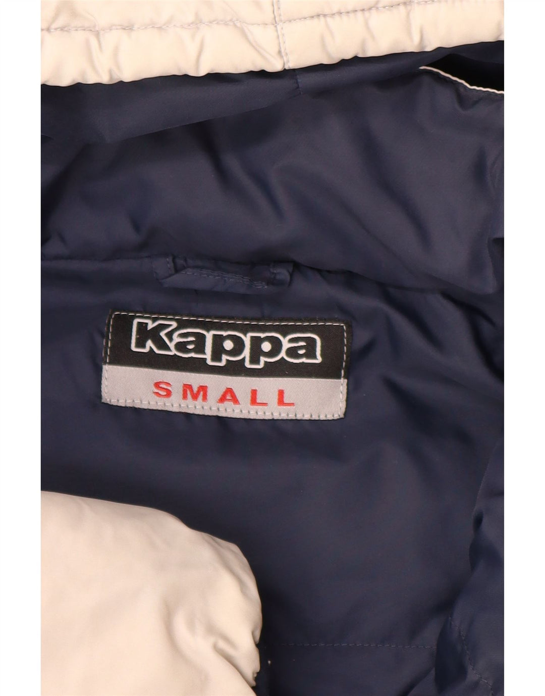 Jaqueta masculina acolchoada com capuz Kappa UK 36 Small Off White Polyamide