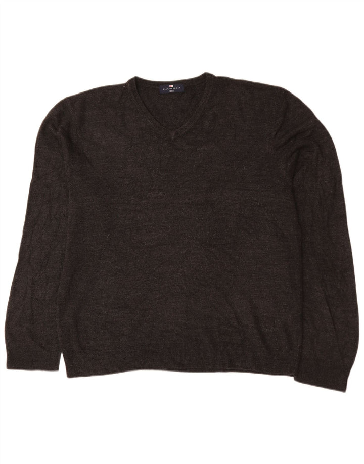 Suéter masculino Marks & Spencer Blue Harbor com decote em V XL cinza acrílico