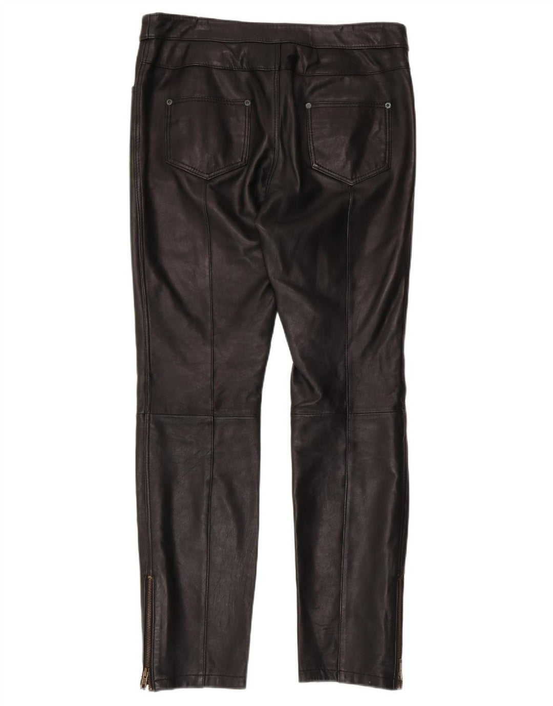 PRINCIPLES Calça feminina slim UK 12 médio W34 L30 couro preto