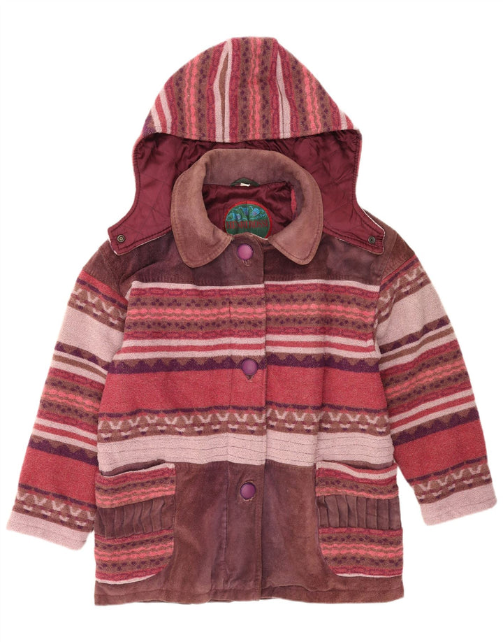 Jaqueta corta-vento feminina Henri Rossi EU 42 grande couro multicolorido