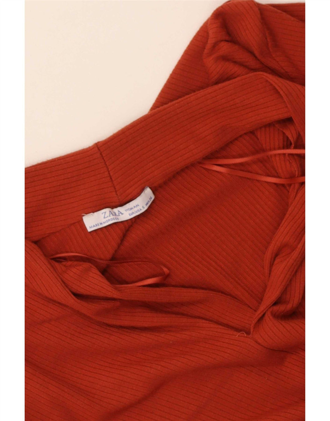 Zara Blusa Feminina Top UK 8 Pequena Laranja