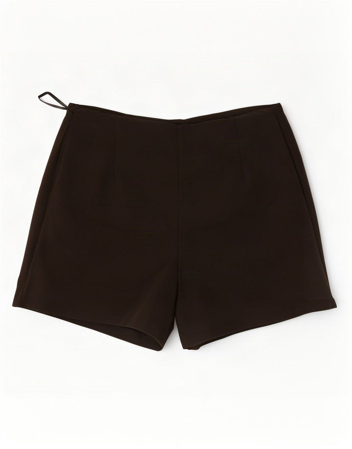 Zara Shorts feminino casual de cintura alta médio W28 marrom