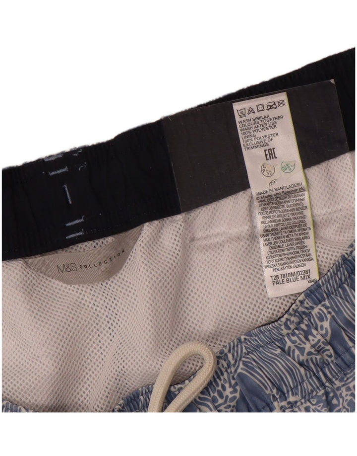 Shorts de natação masculino Marks & Spencer com padrão abstrato XL azul poliéster