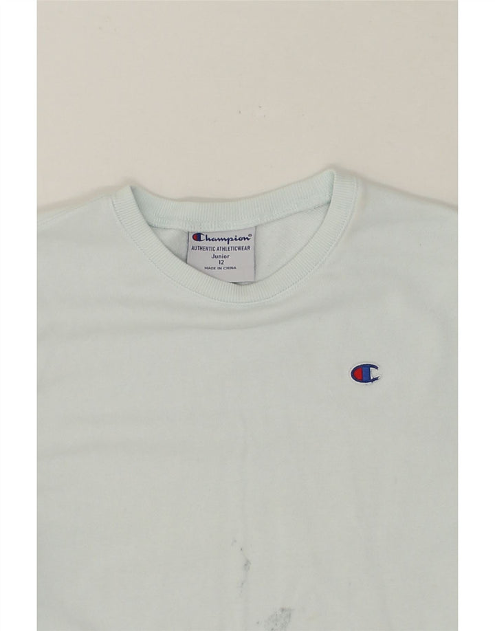 CHAMPION Boys Sweatshirt Jumper 11-12 Years Blue Cotton Vintage Champion and Second-Hand Champion from Messina Hembry 