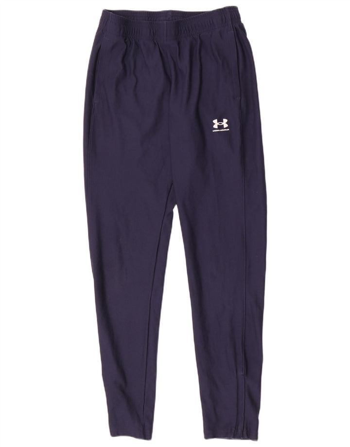 Calça de treino Under Armour Boys 11-12 anos grande azul marinho poliéster