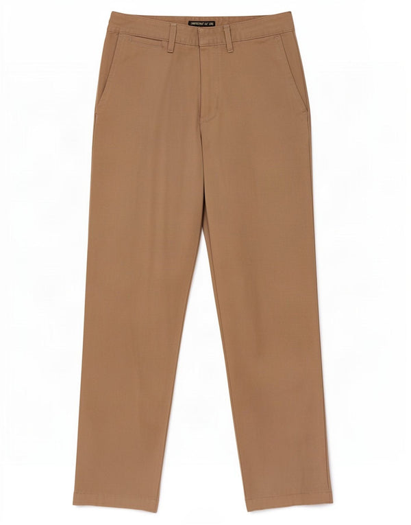 Calça chino reta feminina Lee W30 L30 algodão bege
