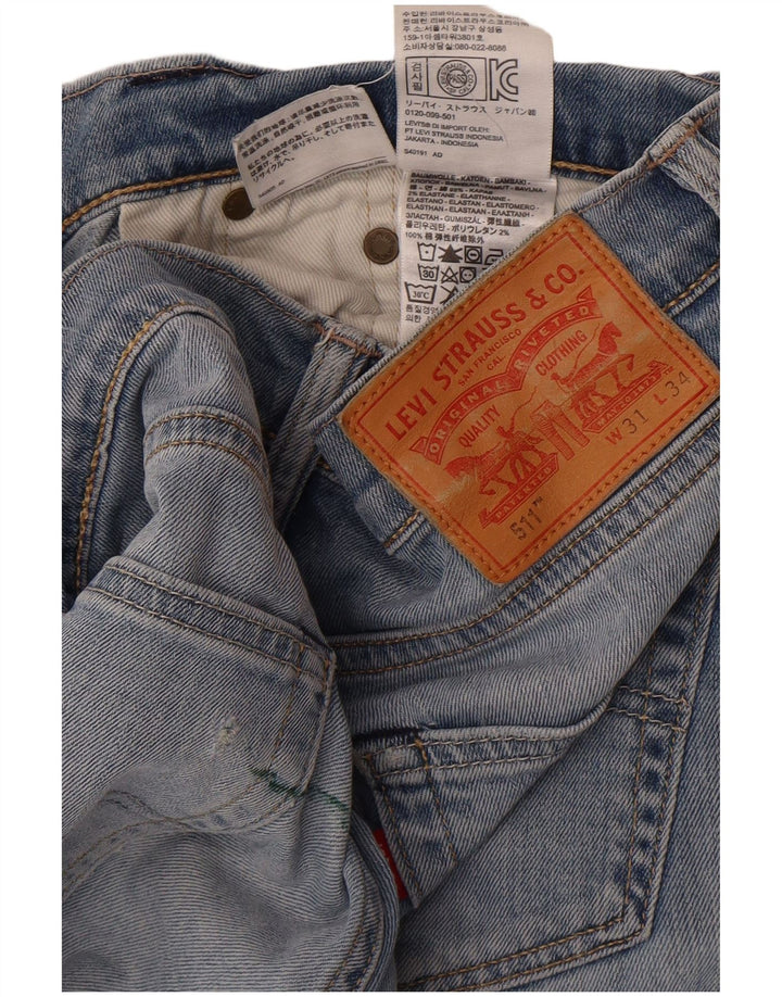 Levi's Masculino 511 Slim Jeans W31 L30 Azul Algodão