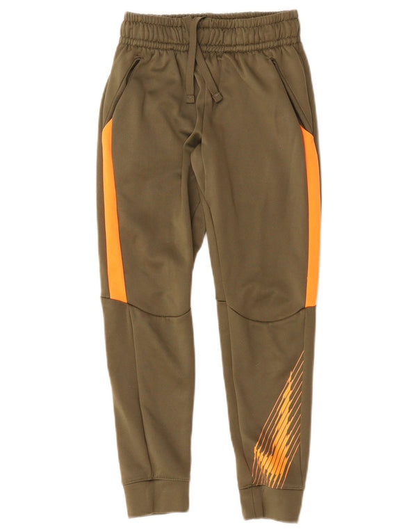 Nike Meninos Dri Fit Calças de treino Joggers 6-7 anos XS Khaki Colourblock