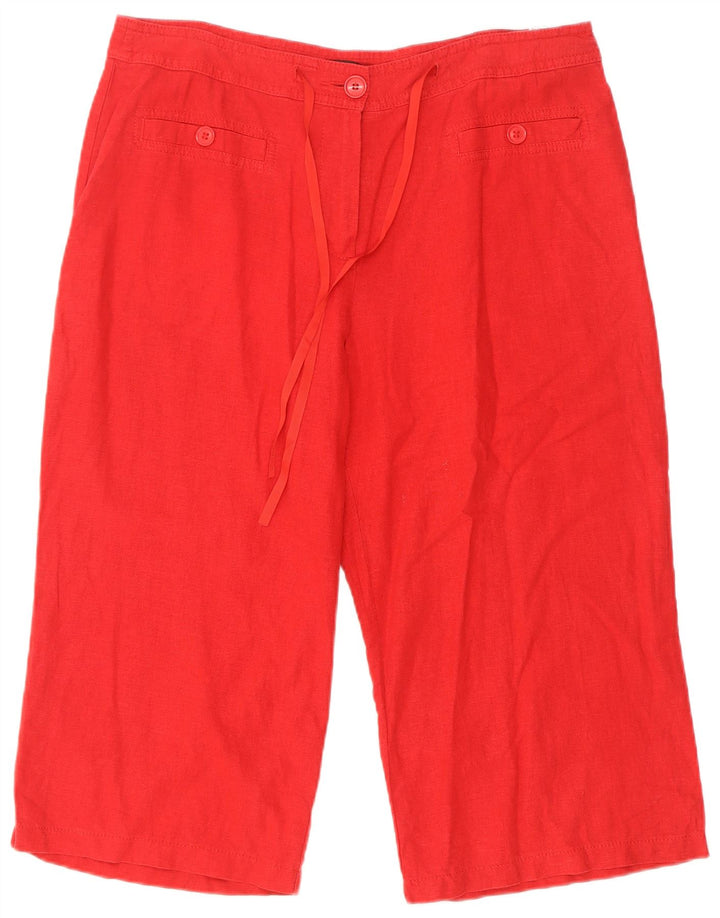 Bermuda feminina Marks & Spencer UK 16 grande W34 linho vermelho