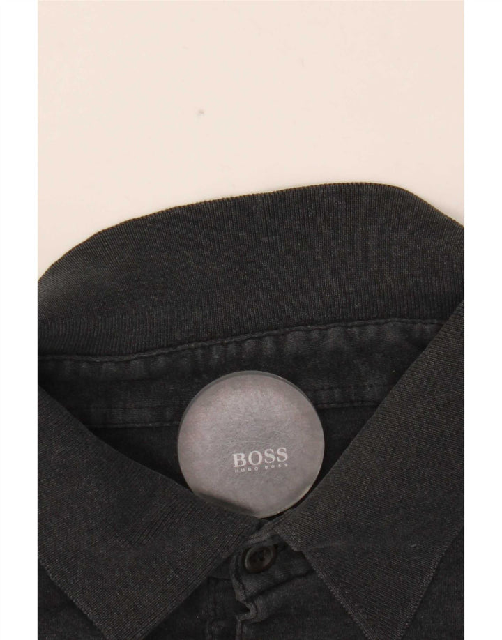 Camisa polo masculina de manga comprida Hugo Boss 2XL cinza