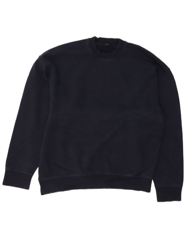 COS moletom masculino jumper grande algodão azul marinho
