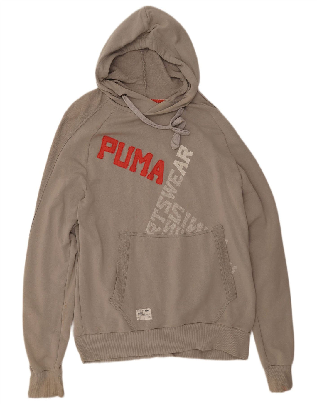 PUMA Mens Graphic Hoodie Jumper Grande Algodão Cinza
