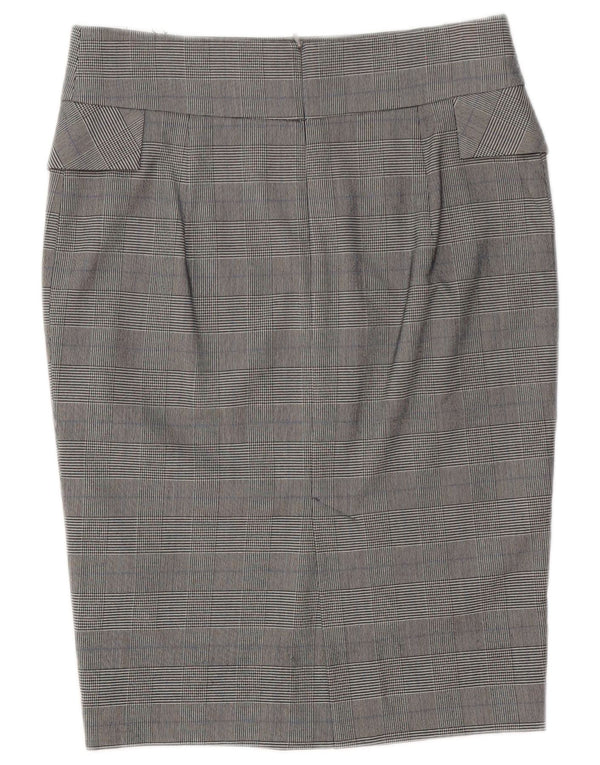 Zara Saia lápis midi feminina média W30 xadrez cinza