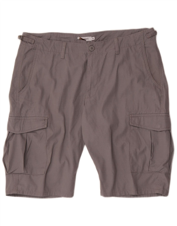 Shorts cargo masculino Conbipel IT 54 2XL W38 algodão listrado cinza