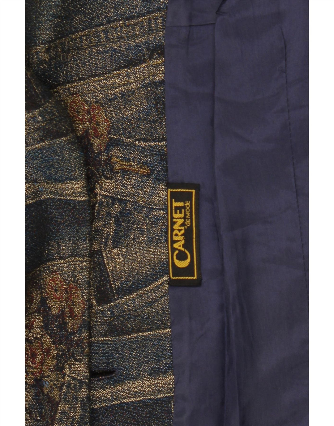 Jaqueta Blazer Feminina Carnet com 3 Botões Reino Unido 14 Médio Azul Marinho Floral