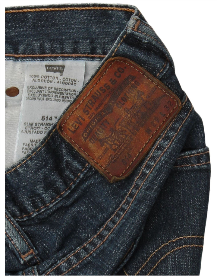 Levi's Masculino 514 Straight Slim Jeans W29 L32 Azul Algodão