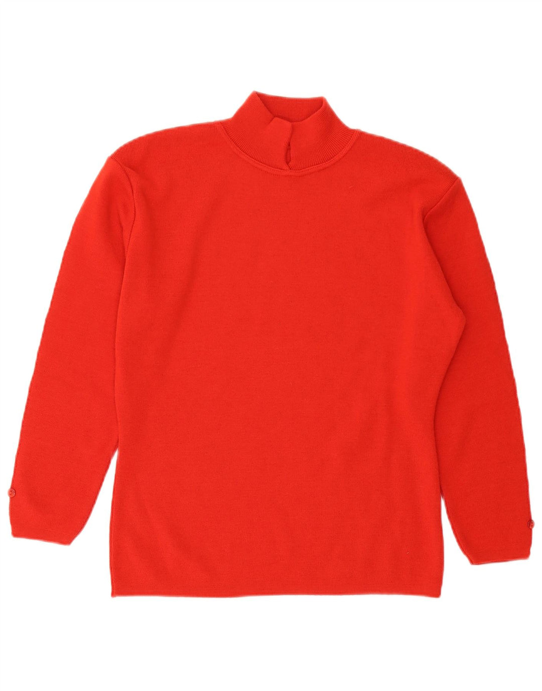 Suéter feminino vintage com gola tartaruga, uk 14, lã laranja grande