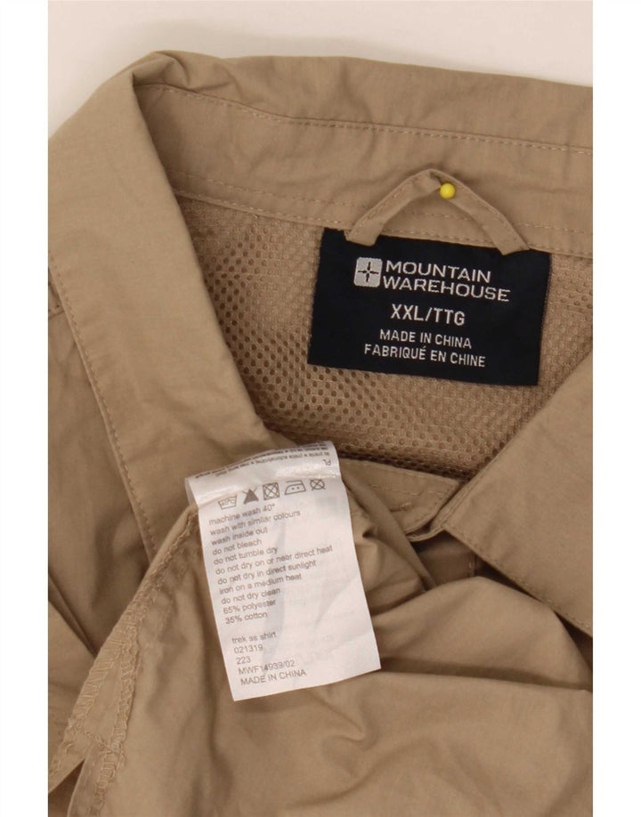 Camisa masculina de manga curta 2XL Mountain Warehouse poliéster bege